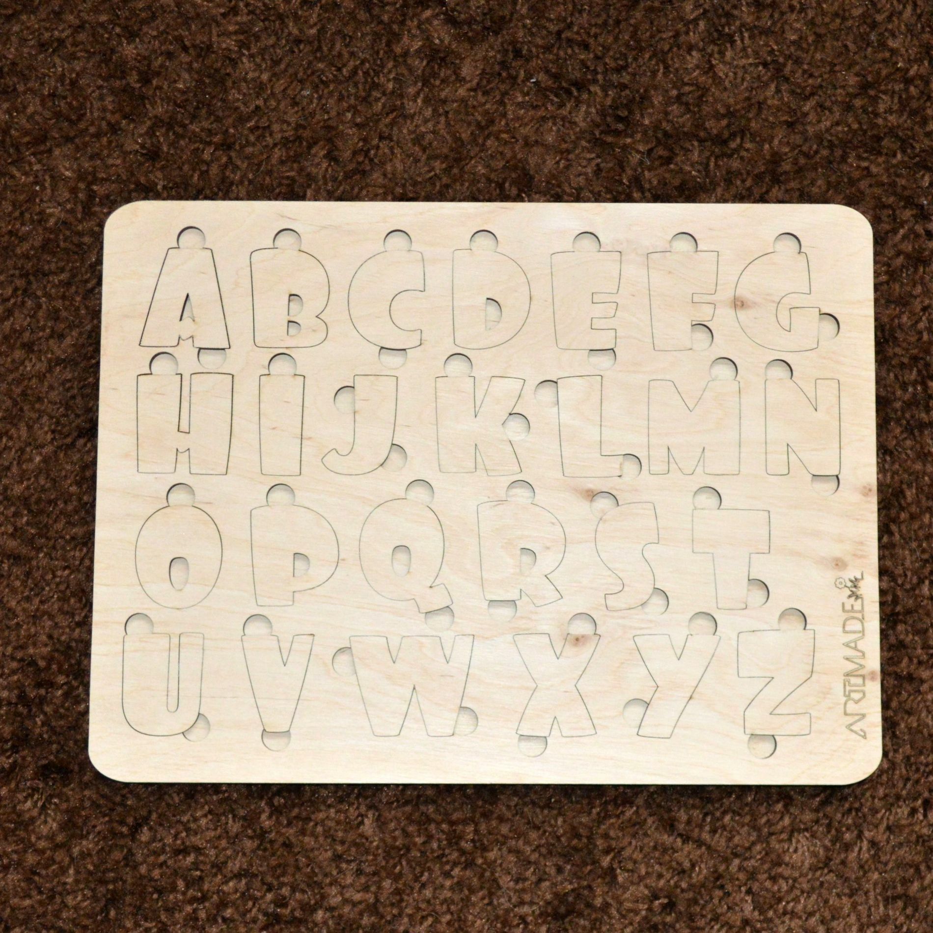 

Деревянные пазлы английский алфавит 25*30 см