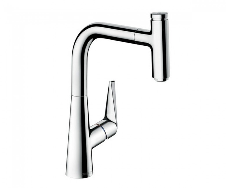 

Смеситель кухонный однорычажный с выдвижным изливом HANSGROHE Talis Select S 72822000 хром (58392)