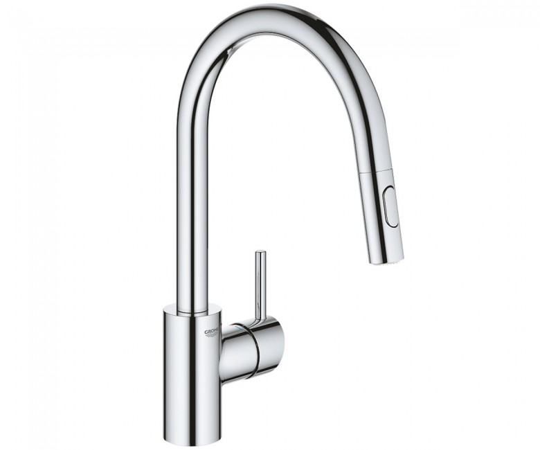 

Смеситель кухонный однорычажный с выдвижным изливом GROHE Concetto 31483002 хром (58147)