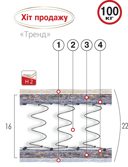 

Матрас ортопедический Велам Тренд 90x200 см (4481)
