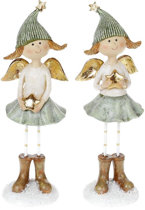 

Набор 2 декоративные фигурки "Ангелочек в зеленой шапочке" 19см (48661)