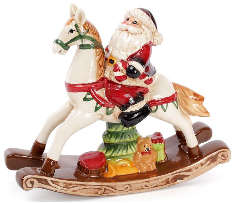 

Декоративная статуэтка "Санта на лошадке-качалке" 23.3х7х20.5см (25759)