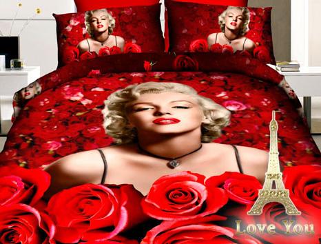 

Комплект постельного белья Love You Сатин 3D "Монро" Полуторный