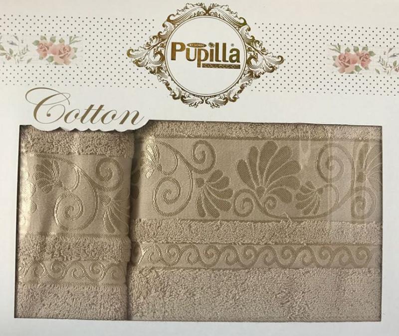 

Набор 2 полотенец Pupilla (50х90 и 70х140см) темно-бежевые, махра