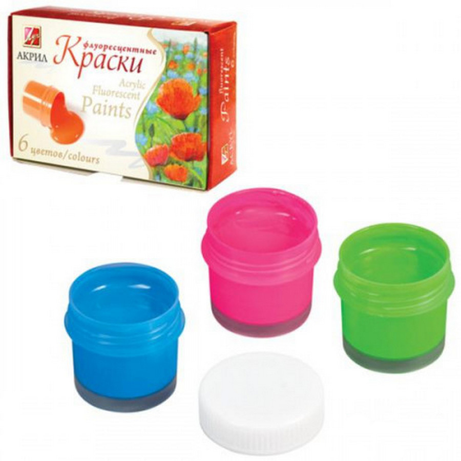 

Краски акриловые флуоресцентные 6 цветов Луч (22С1410-08)