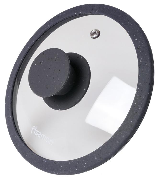 

Крышка стеклянная ARCADES O26см с силиконовым ободом (темно-серый мрамор) Fissman (TР01632315659)