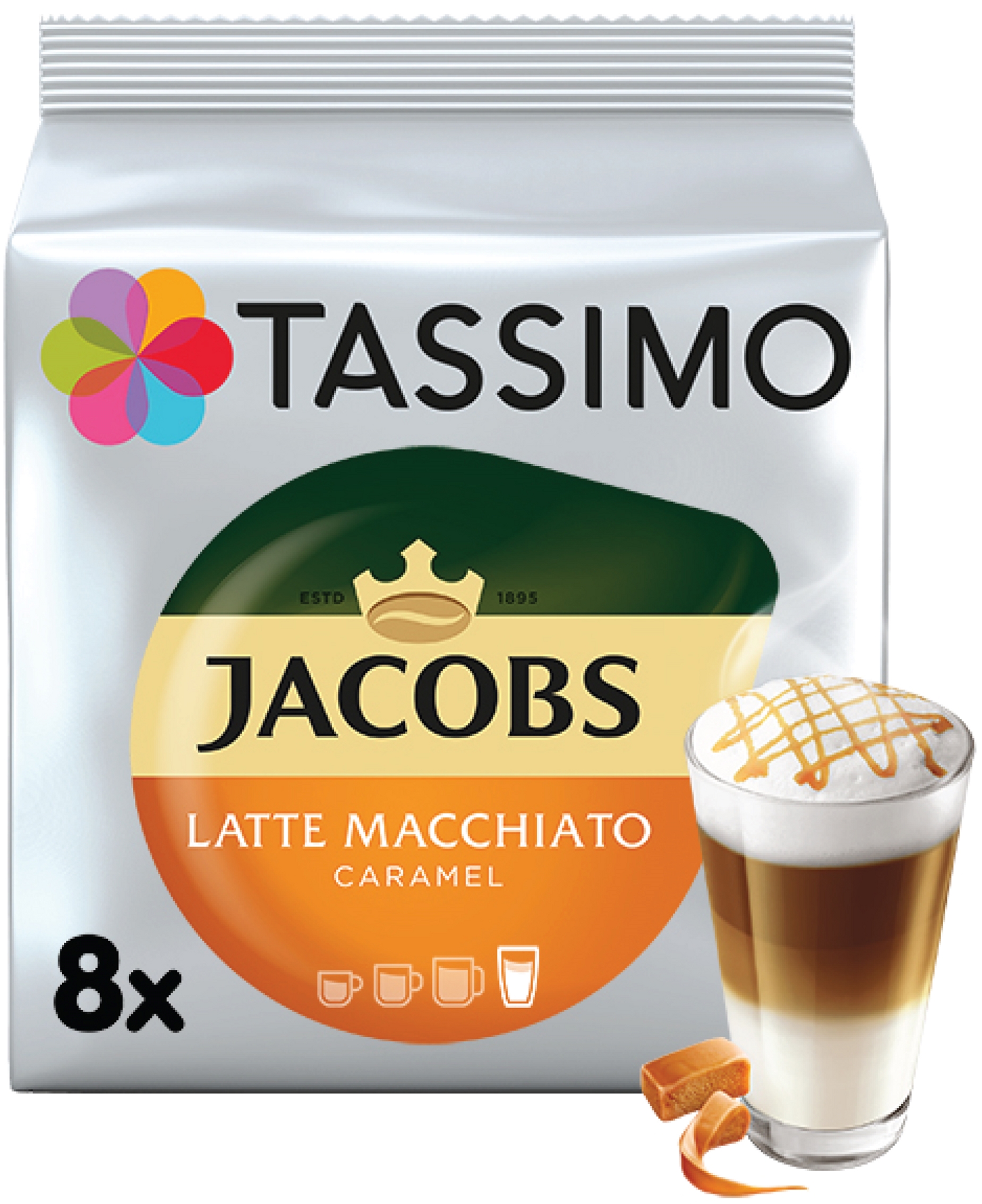 Tassimo Café dosettes Maxwell house latte macchiato caramel, 8 capsules