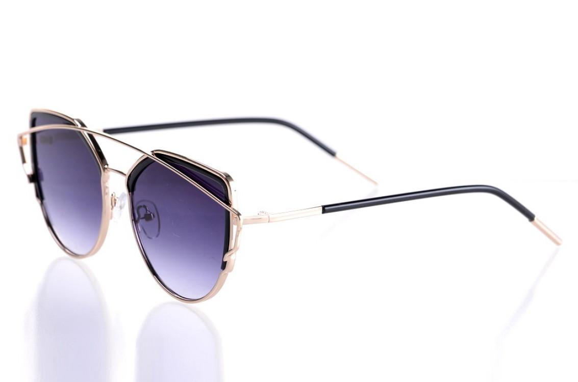 

Женские солнцезащитные очки GlasseS с поляризацией, цвет линзы чёрный, цвет оправы золотой