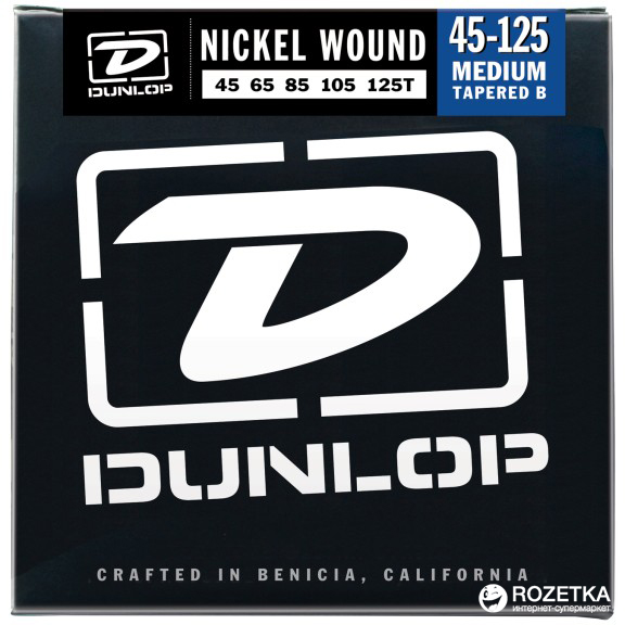 

Dunlop DBN45125T Nickel Plated Steel Medium 5 Tapered B (45-125)