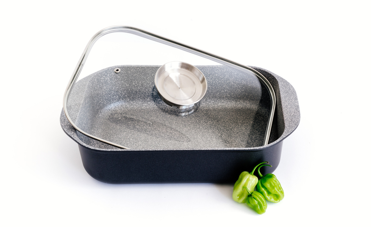 

Утятница DUKA GOTA COOK черная алюминиевая со стеклянной крышкой 6,2 л
