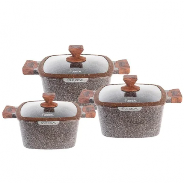 

Набор кастрюль 6 предметов Мраморное покрытие LEXICALLG-440601-2 для кухни