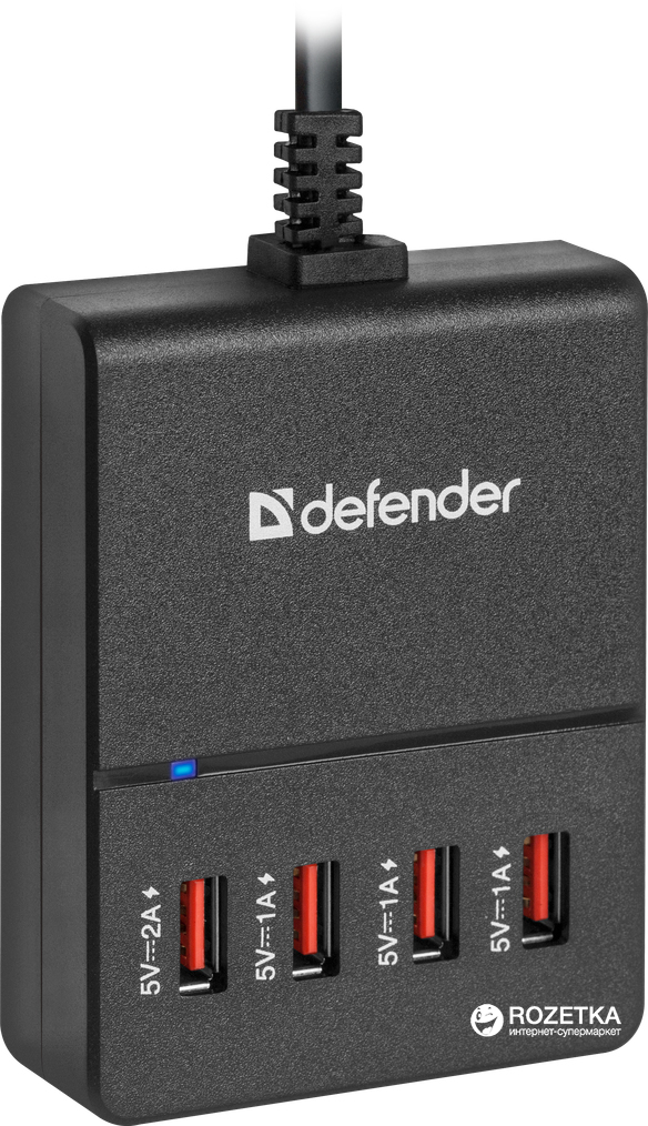 

Сетевое зарядное устройство Defender UPA-40 4хUSB 5V/2А