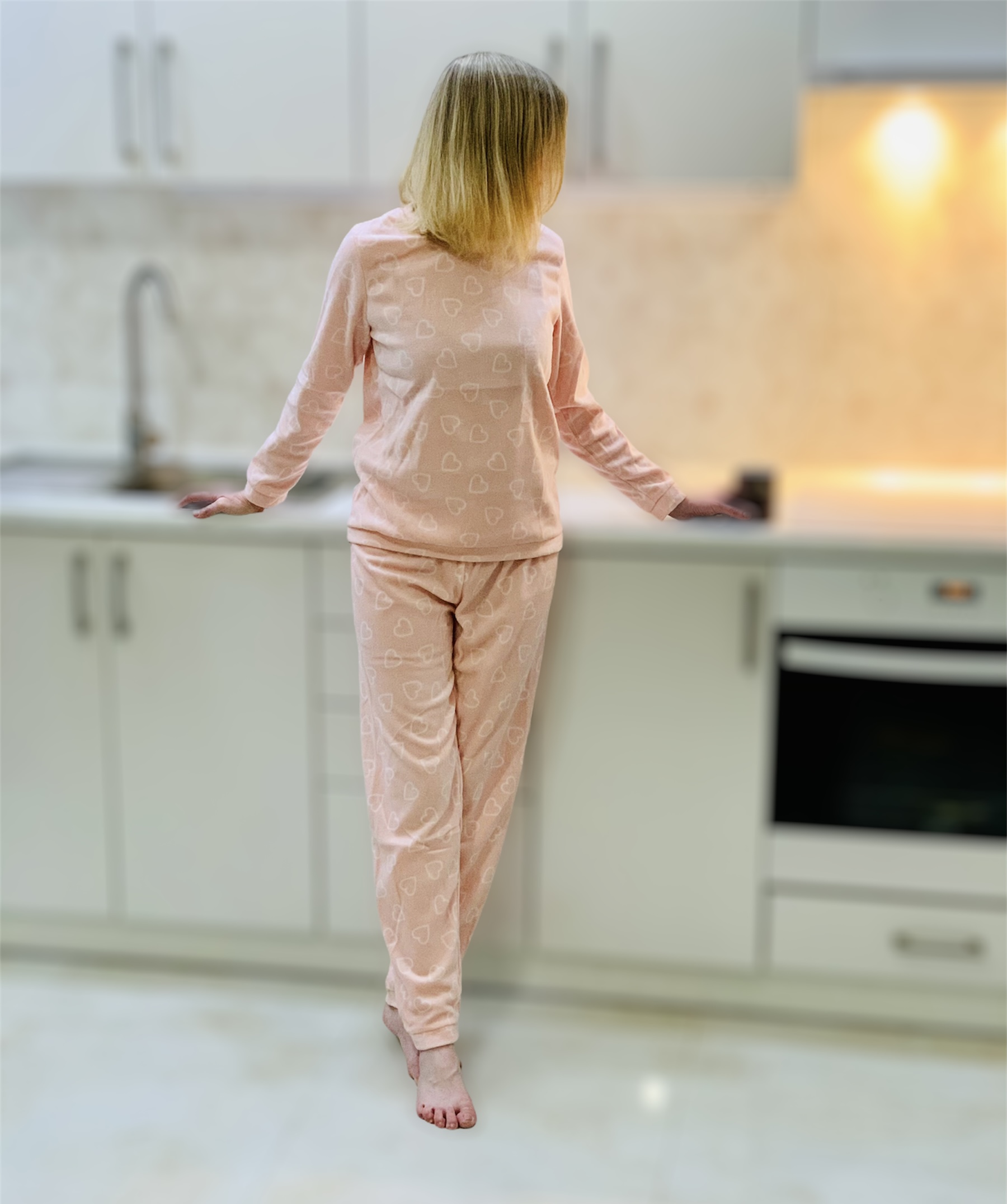 

Женская флисовая пижама Primark розовая сердечки (JW20001fw21/XS)