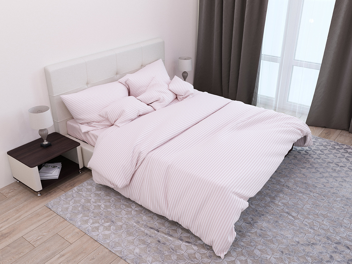 

Комплект постельного белья SoundSleep Stripe Flour Сатин-страйп 160х220х2
