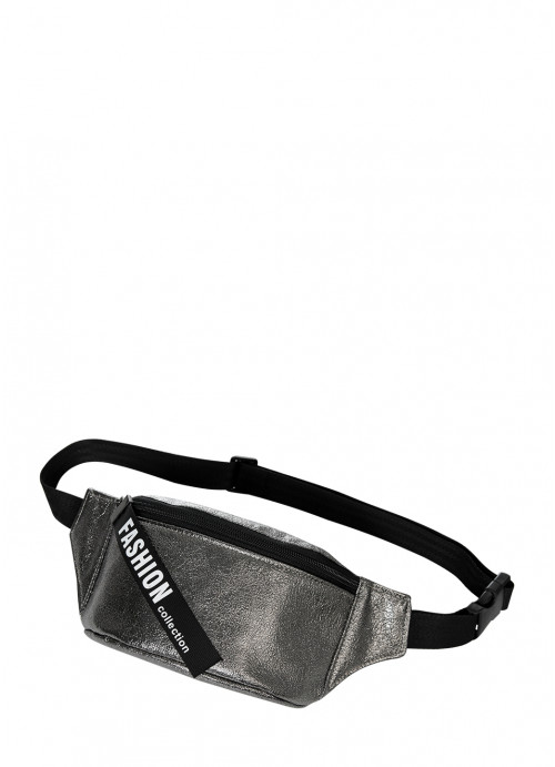 

Сумка женская на пояс (бананка) Sambag 22х12х4 см Темное серебро