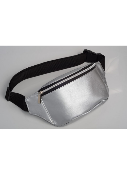 

Сумка женская на пояс (бананка) Sambag 22х12х4 см Серебряный