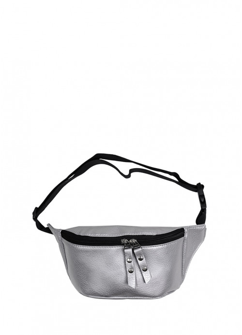 

Сумка женская на пояс (бананка) Sambag 22х12х4 см Серебряный