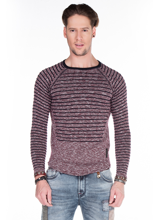 

Пуловер Cipo&Baxx CP141 S Бургунди