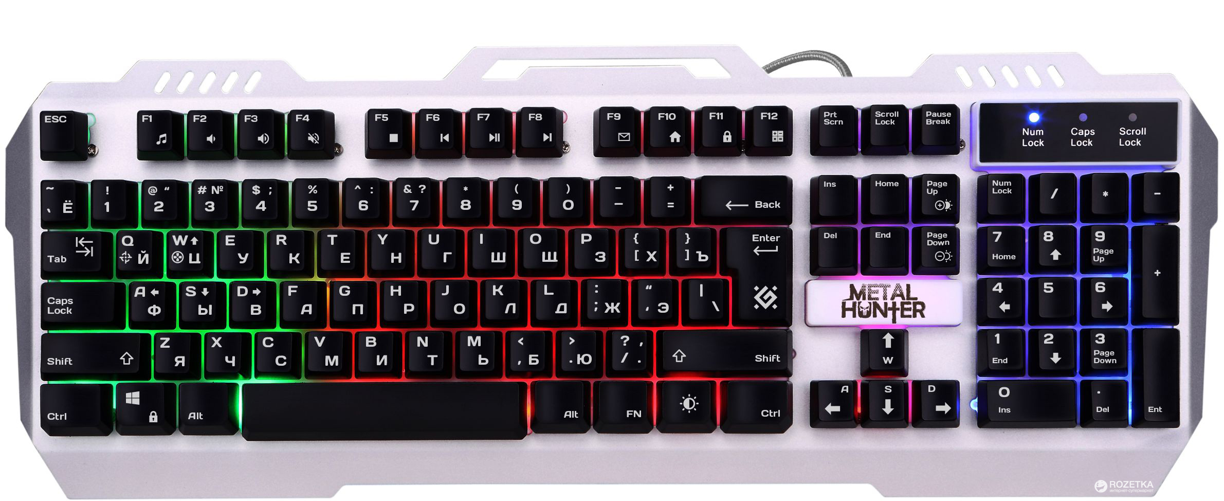 

Клавиатура проводная Defender Metal Hunter GK-140L USB Metal (45140)