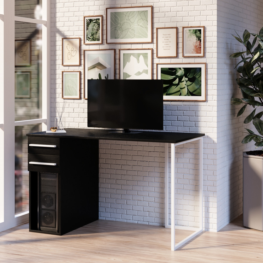 

Компьютерный стол Fenster Альянс 1 Белый 74x120x62 ДСП Чёрный
