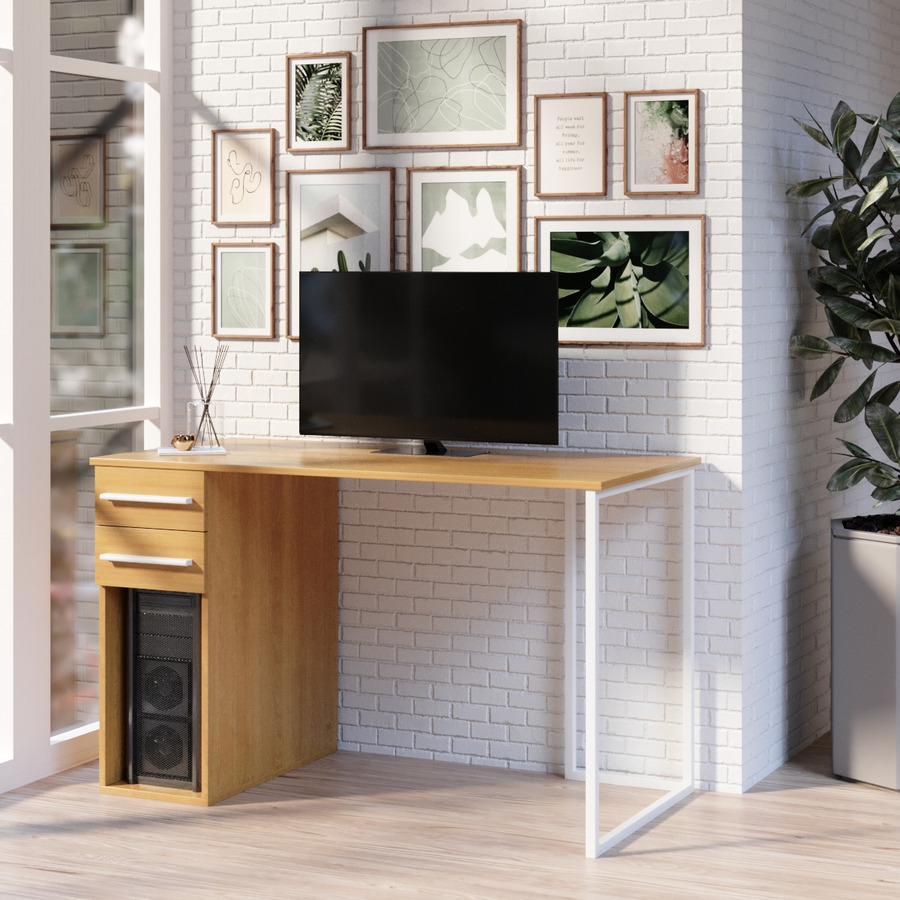 

Стол компьютерный Fenster Альянс 1 Белый 74x120x62 столешница Бук