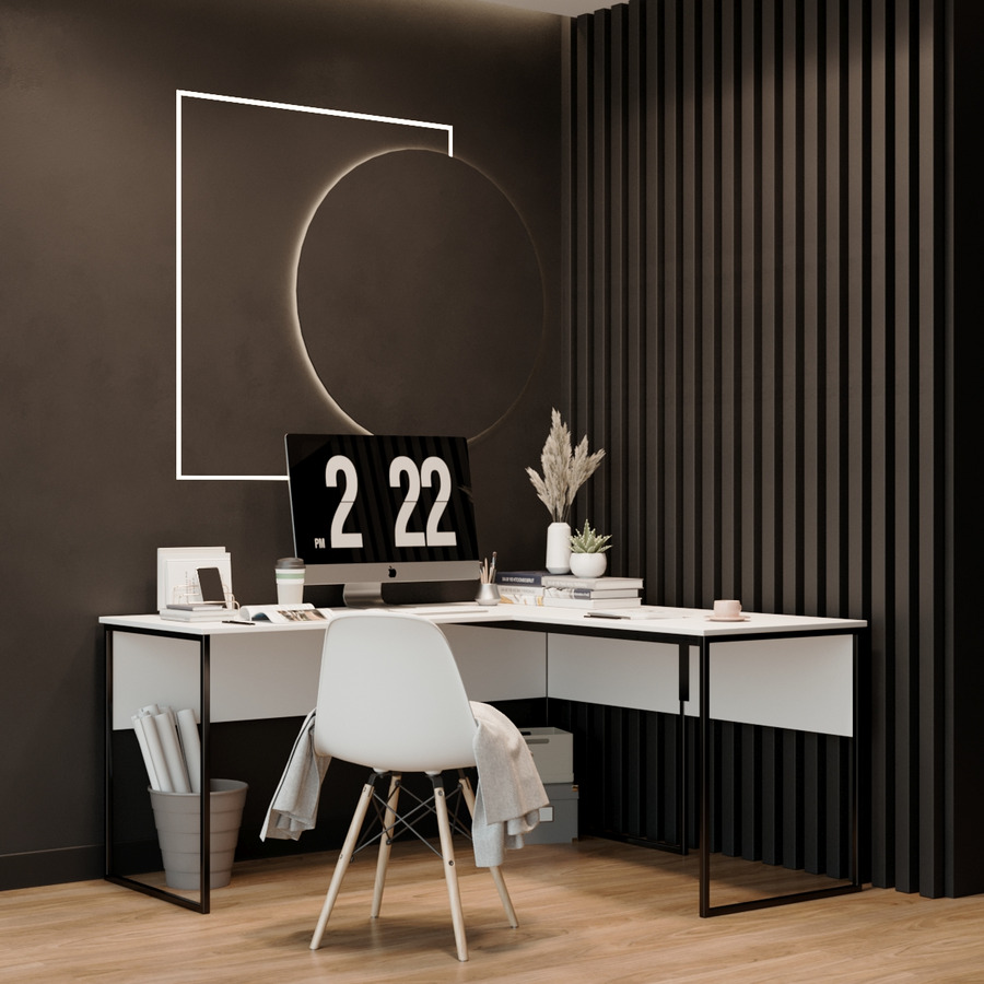 

Письменный стол Fenster Формат Белый 740x1600/1400x600