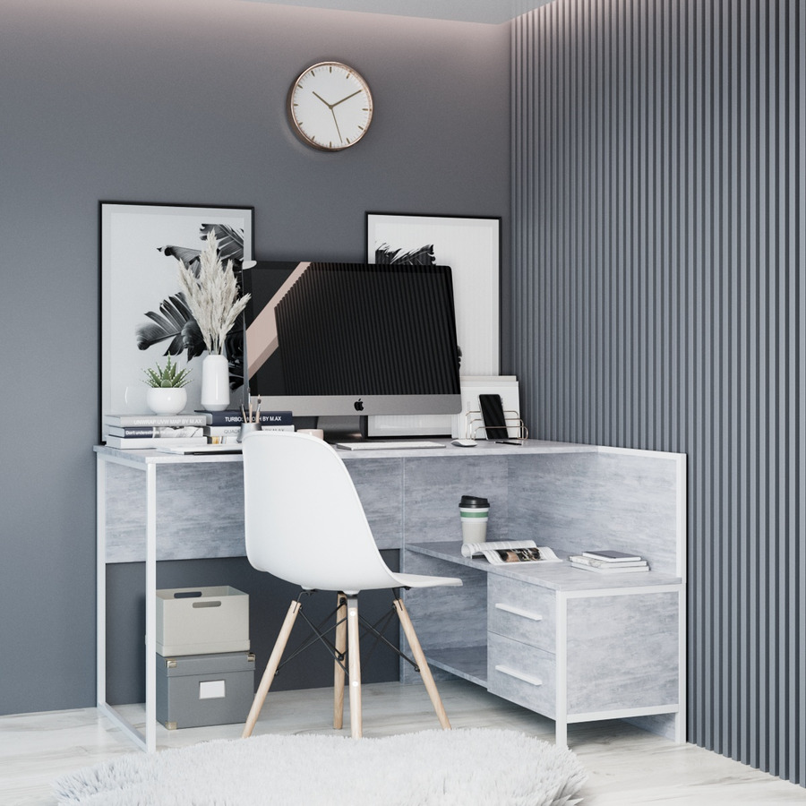 

Стол офисный Fenster Вектор Белый 74x130x101,5 ДСП урбан