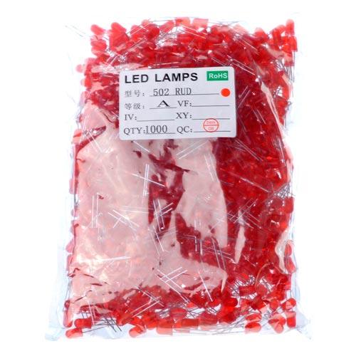

1000x LED светодиод 3мм 1.8-2В 20мА, красный