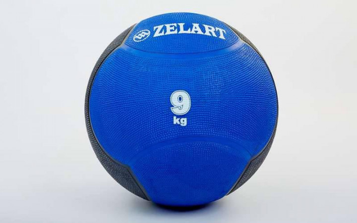 

Мяч медицинский медбол Zelart Medicine Ball FI-5121-9 9кг (резина, d-28,5см, синий-черный)