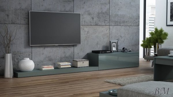 

Тумба под телевизор РТВ Саmа LIFE Серый матовый/Серый глянец