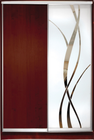 

Шкаф купе Luxe Studio Стандарт-1 ДСП/Зеркало с Пескоструем 1300x2400x600 двухдверный