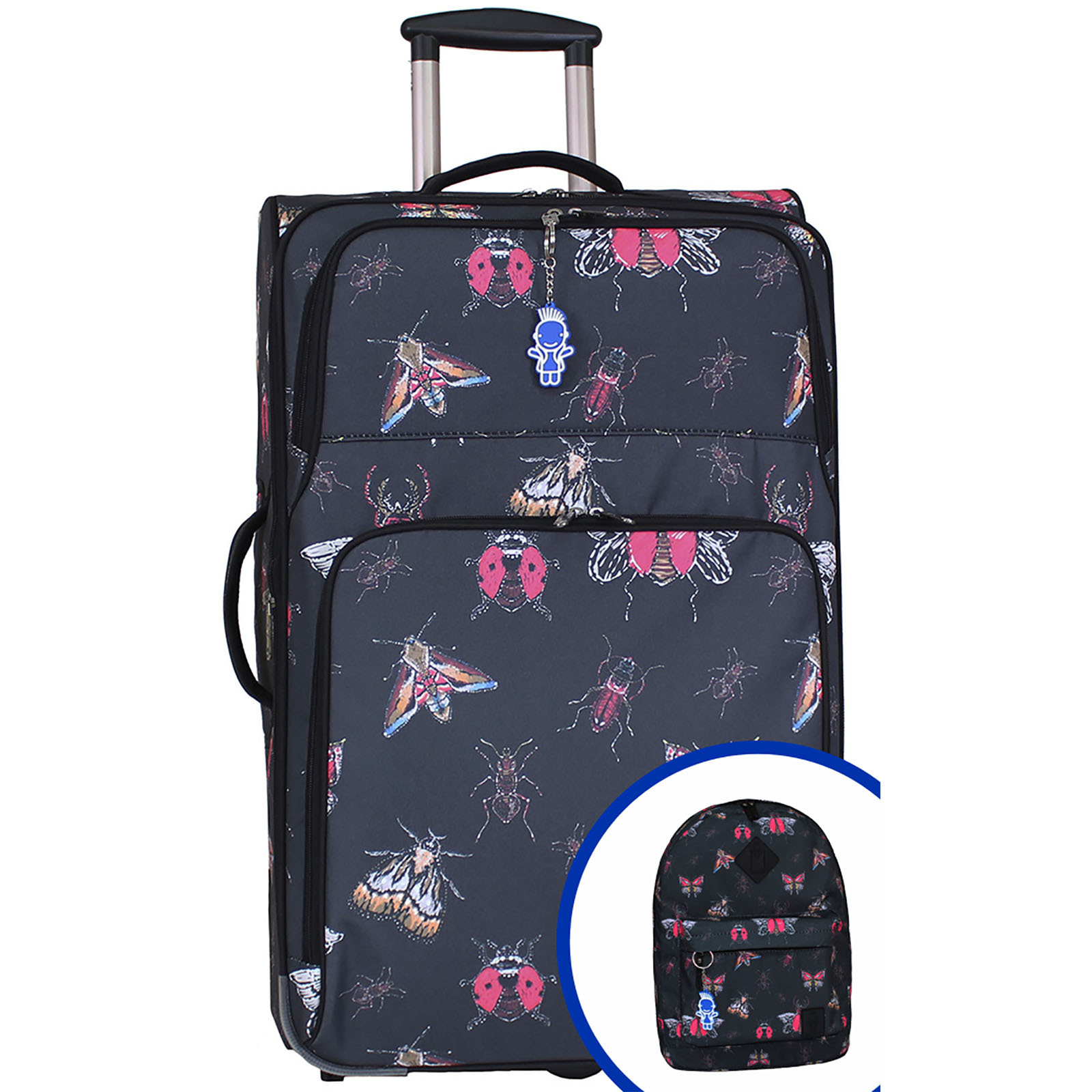 

Комплект (Чемодан + рюкзак) Bagland 68 x 43 x 24 см; 38 x 29 x 15 см Разноцветный 000018746