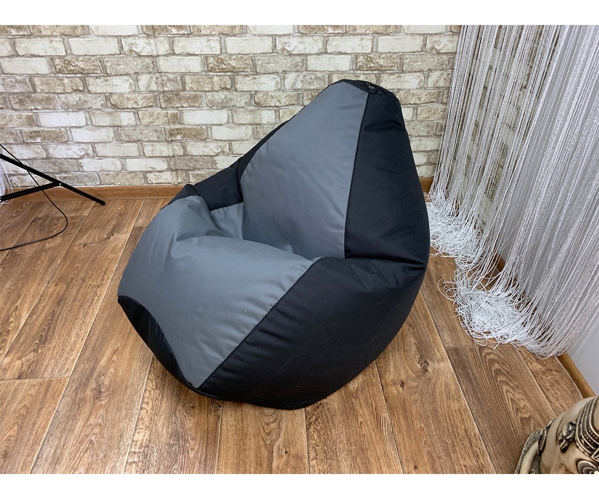 

Кресло груша "Elegant" Мелоди oksford черный+ серый L 105 см х 85 см