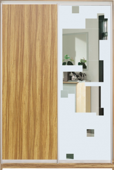 

Шкаф купе Luxe Studio Стандарт-1 ДСП/Зеркало с Пескоструем-1 1000x2400x600 двухдверный