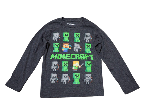 

Реглан Таблица мобов Minecraft 145 см серый