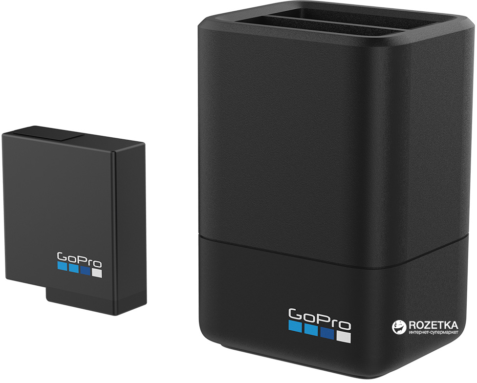 Акція на Зарядное устройство GoPro Dual Battery Charger + Battery (AADBD-001-RU) від Rozetka UA