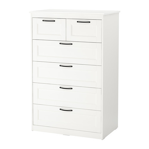 

Комод с 6 ящиками IKEA SONGESAND 82x126 см белый 903.667.83