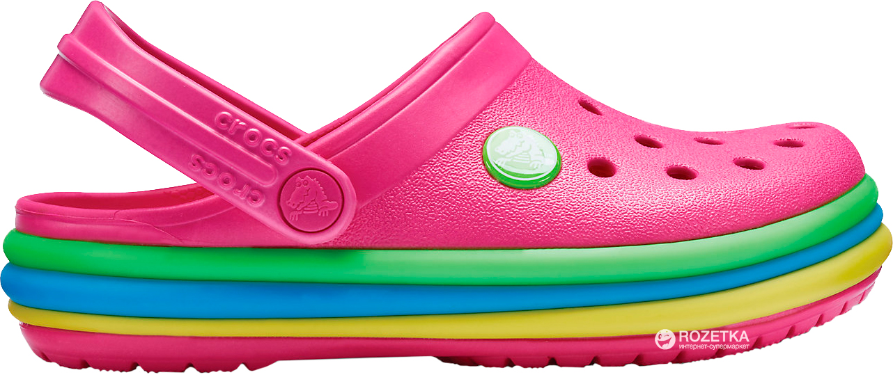 

Кроксы Crocs Kids CB Rainbow Band Clog K 205205-6NP-J2 33-34 20.8 см Розовые (191448171749_9001048393308)