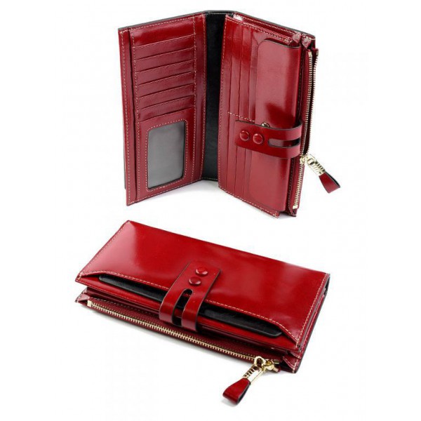 

Женский кошелек из кожи WCash №D-3312 Красный
