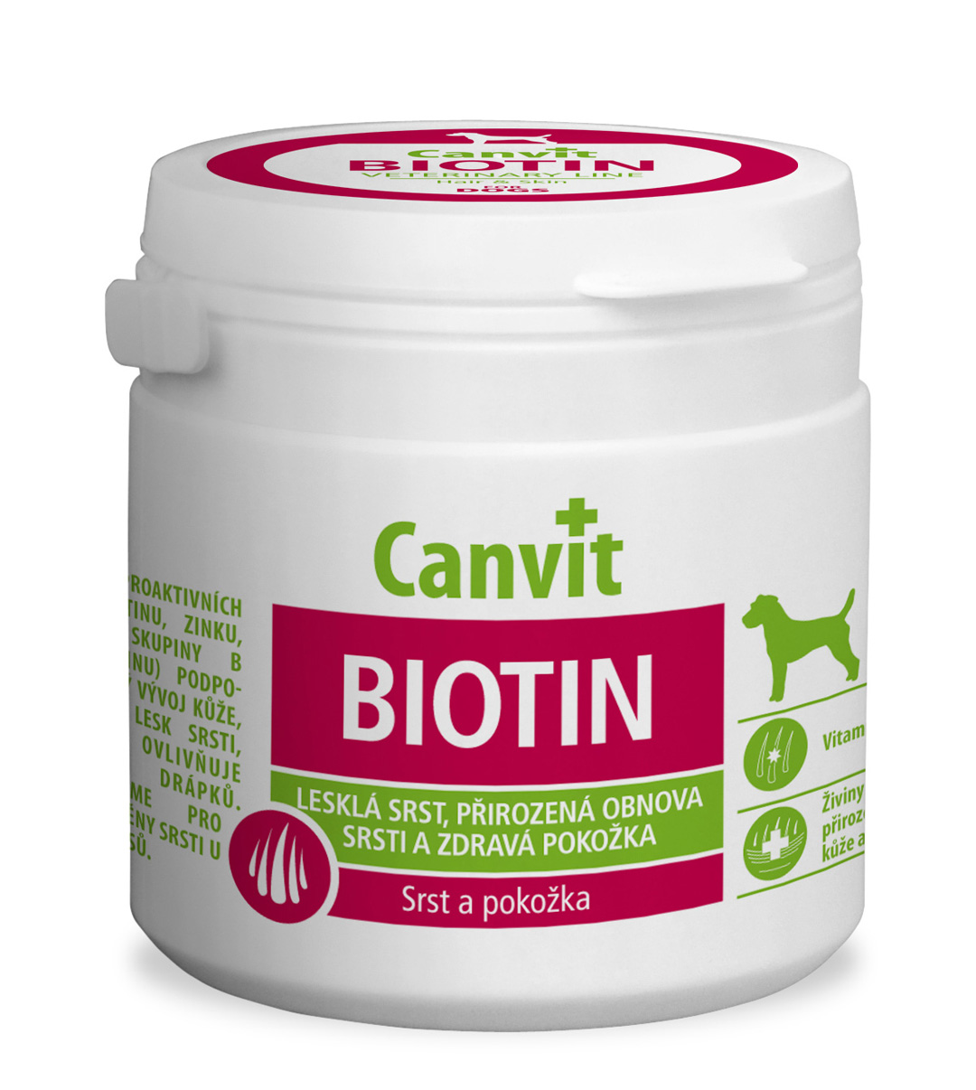 

Пищевая добавка Canvit Biotin кормовая добавка для шерсти собак 100 табл