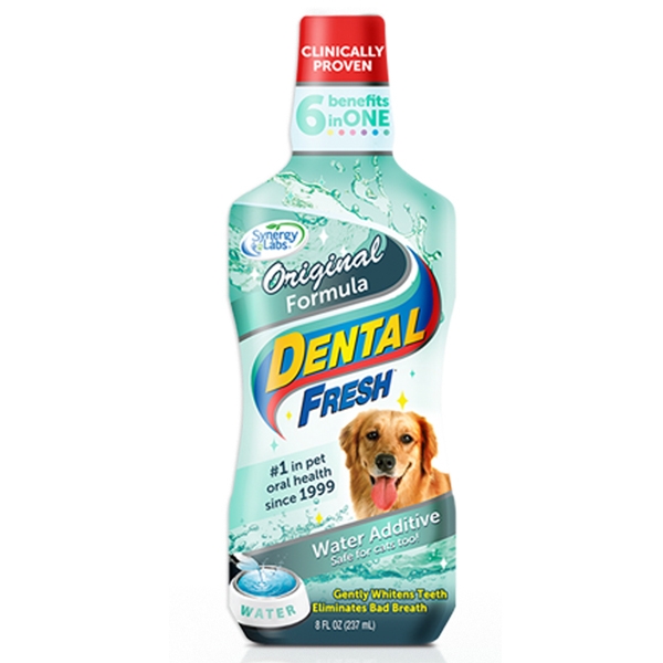 

Жидкость от зубного налета и запаха из пасти собак и кошек SynergyLabs Dental Fresh 237 мл