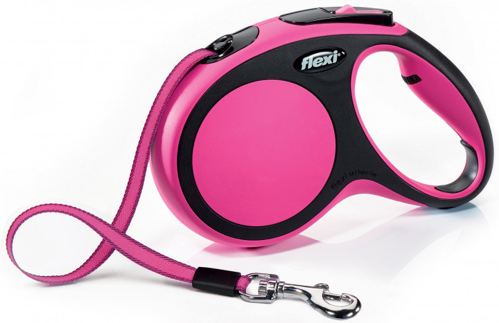 

Поводок-рулетка Flexi New Comfort M, 5 м, лента, розовый (114504)