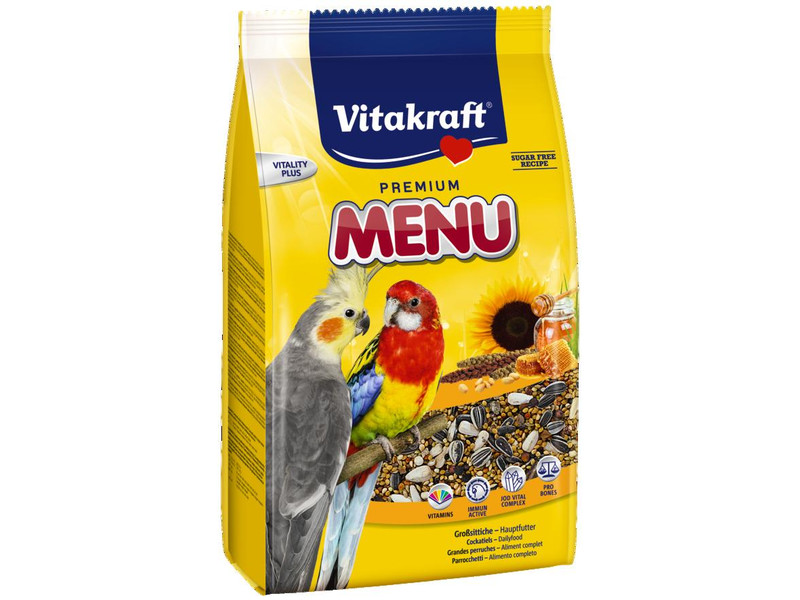 

Корм для нимф и больших попугаев Vitakraft Premium Menu 3 кг