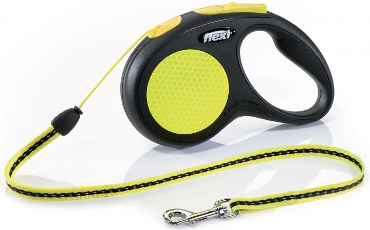 

Поводок-рулетка Flexi Neon S, 5 м, трос, черный