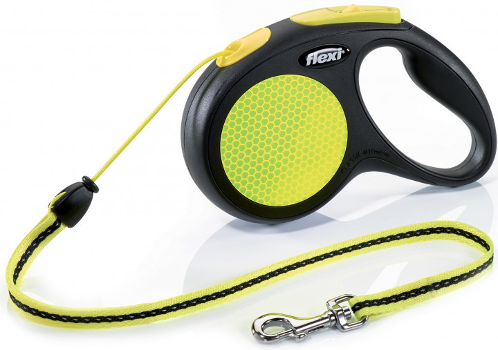 

Поводок-рулетка Flexi Neon M, 5 м, трос, черный