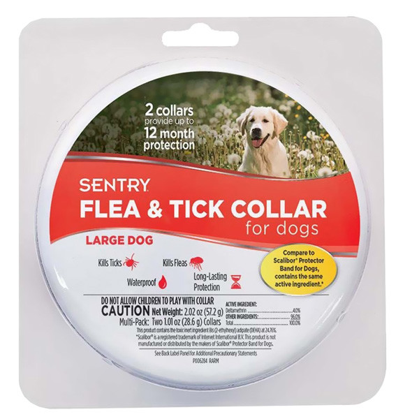 

Ошейник от блох и клещей Sentry Flea & Tick Collar Large для собак крупных пород 56 см, 2 шт