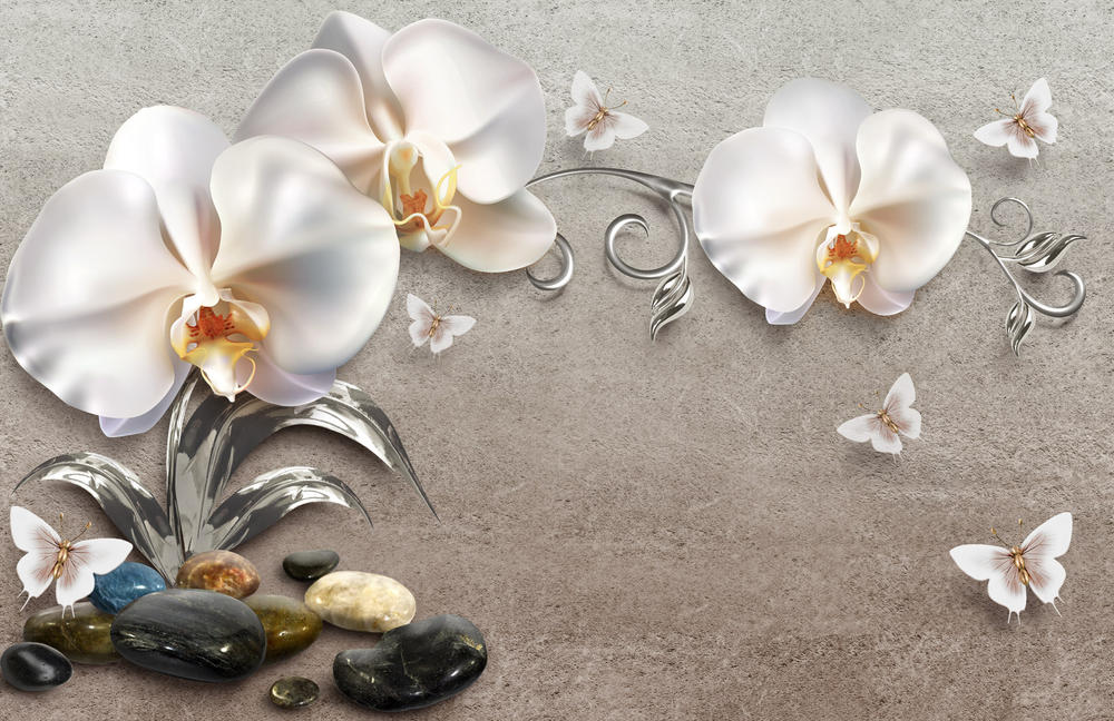 

Фотообои Walldeco Орхидеи и серебро №32267 Гладь