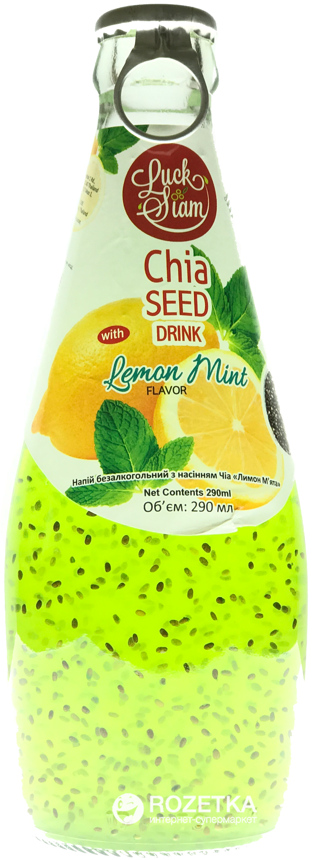 Акция на Упаковка напитка Luck Siam с семенами чиа Лимон-мята 0.29 л х 24 бутылки (8859022404127_1) от Rozetka UA