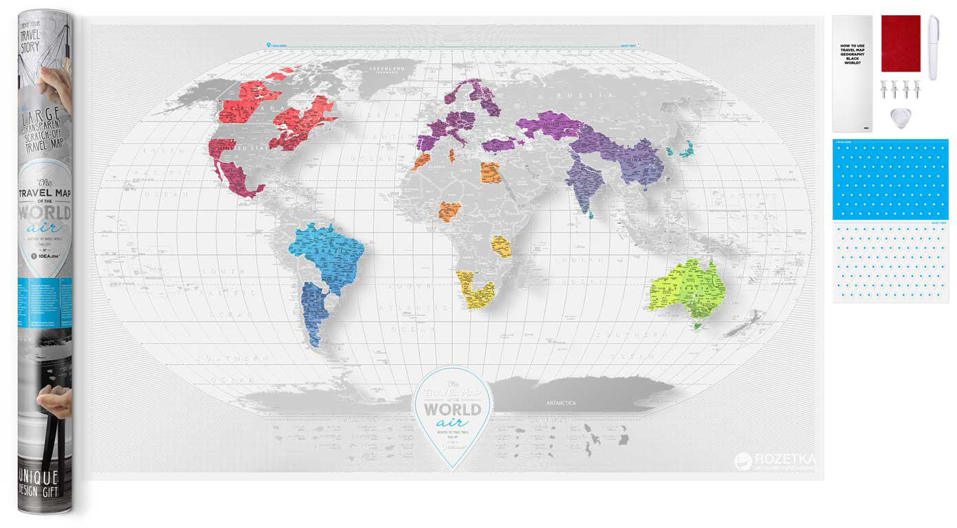 

Скретч-карта мира 1DEA.me Travel Map AIR World (AW)
