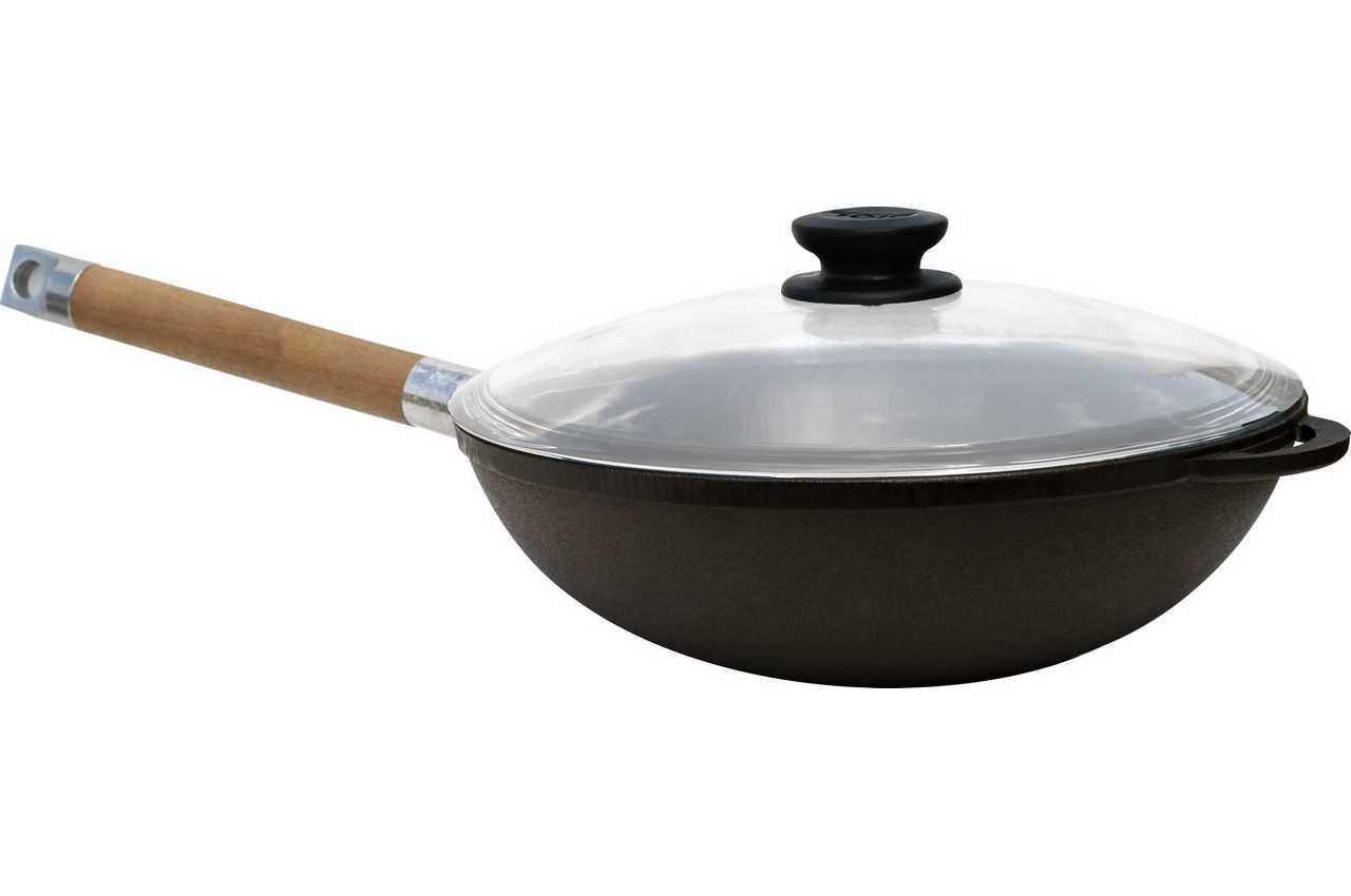 

Сковорода-wok чугунная Биол 1526С 260 мм x 3 л, с ручкой и крышкой